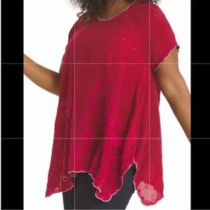 Johnny Was Caleb eyelet tunic L